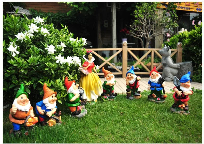 Statue de jardin blanche neige