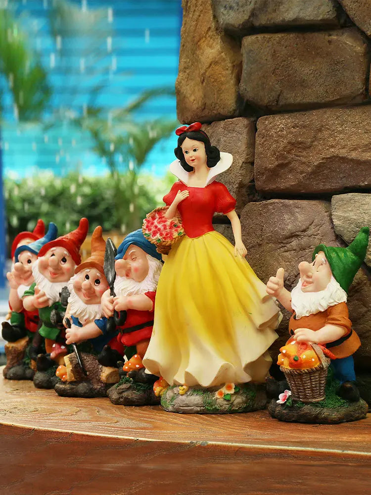 Statue de jardin blanche neige