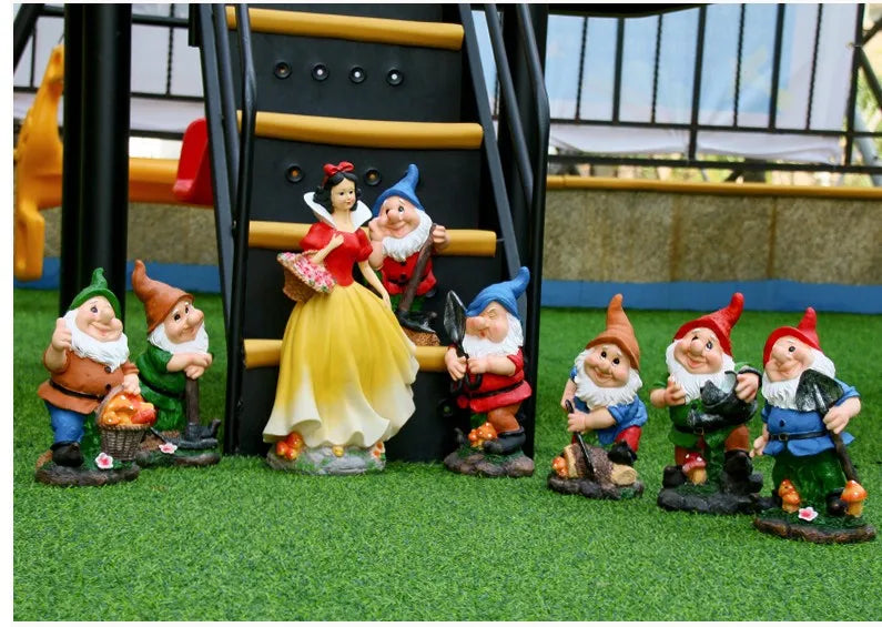 Statue de jardin blanche neige
