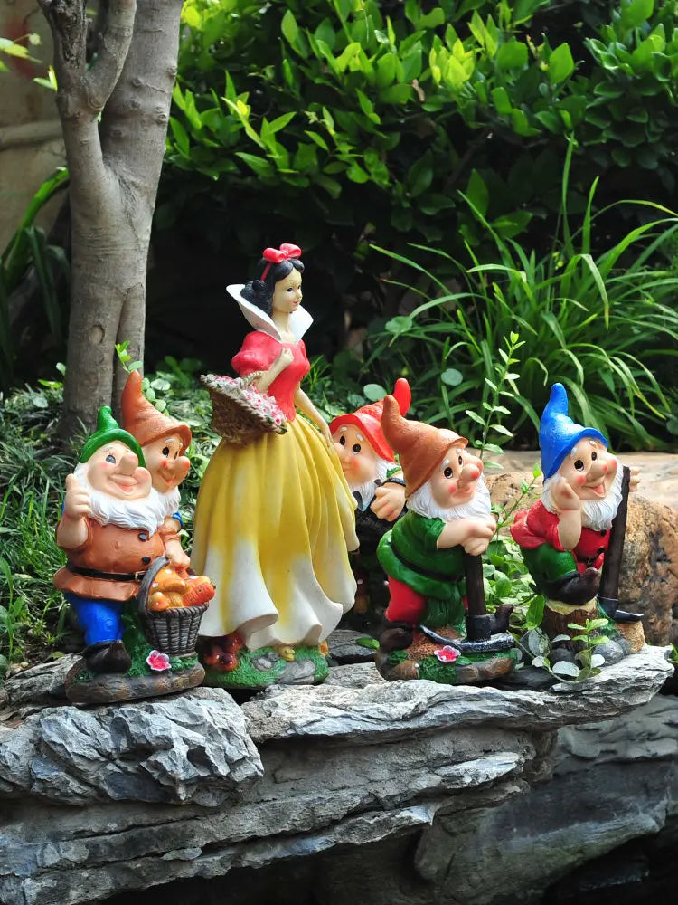 Statue de jardin blanche neige