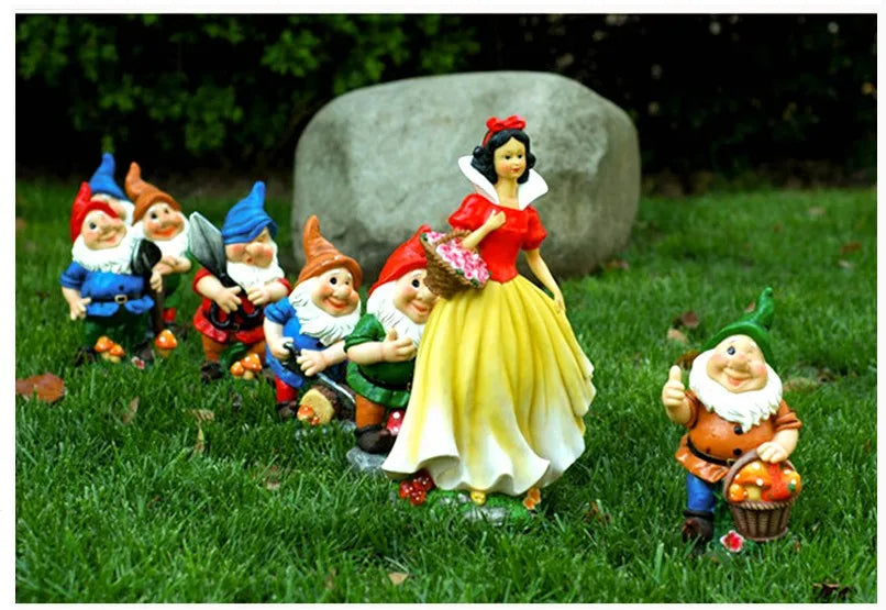 Statue de jardin blanche neige