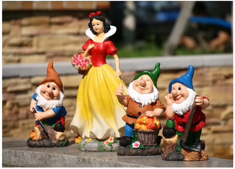 Statue de jardin blanche neige