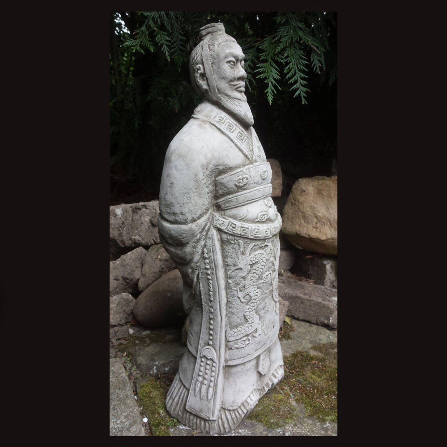 Statue de guerrier chinois jardin