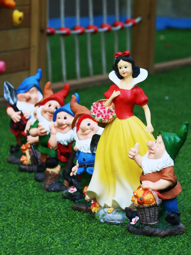 Statue de jardin blanche neige