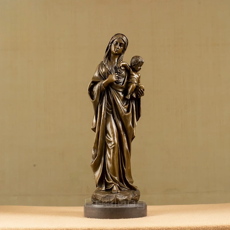 Statue Vierge Marie en bronze