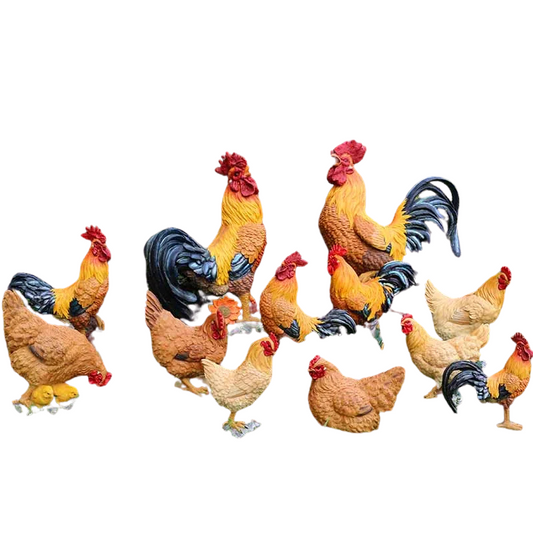 Statues de jardin poules