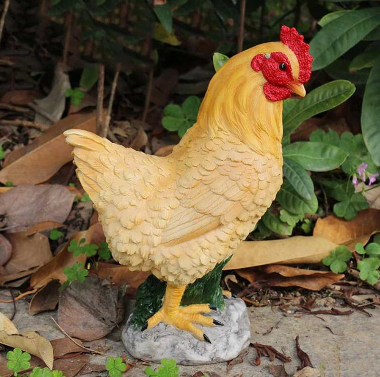 Statues de jardin poules