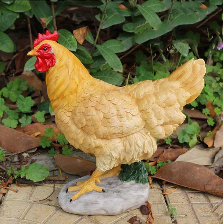 Statues de jardin poules