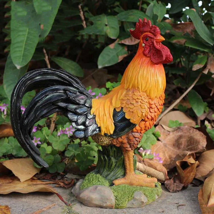 Statues de jardin poules