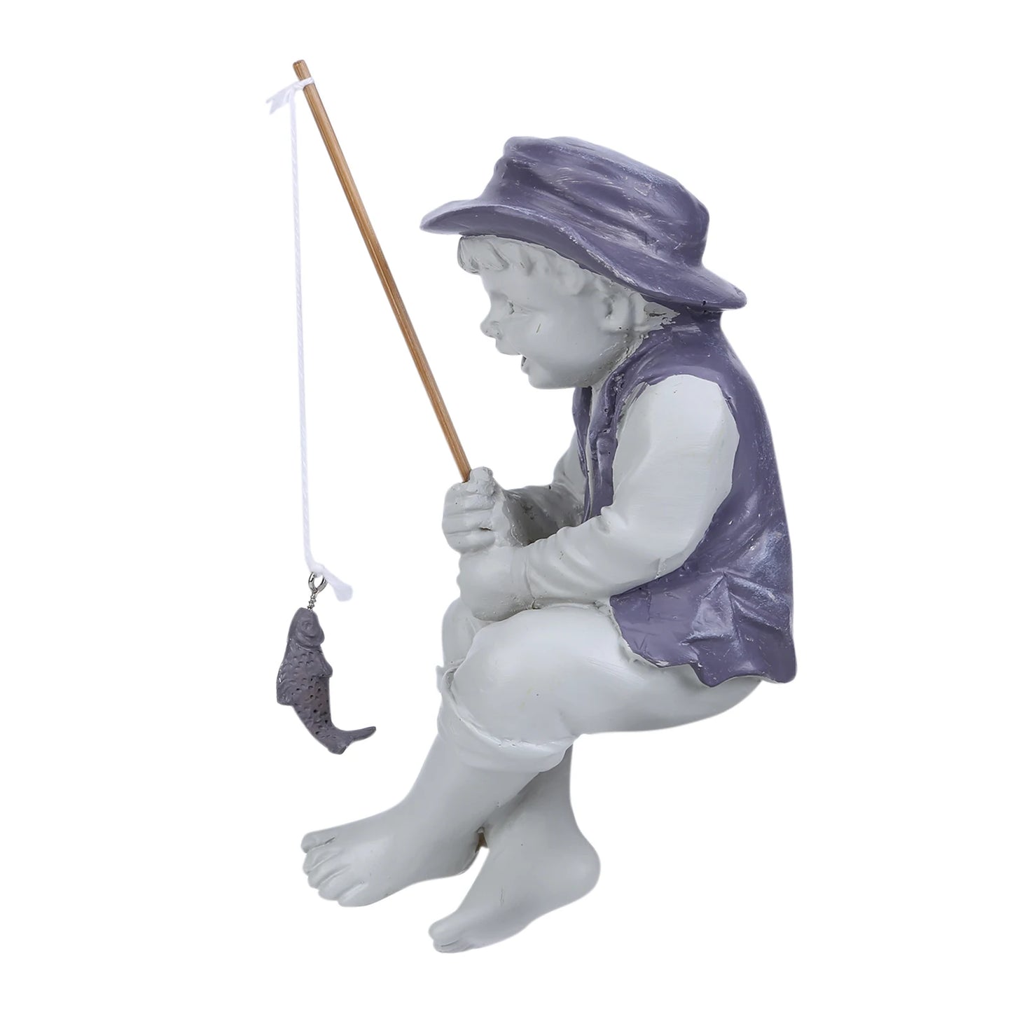Statue de jardin pêcheur