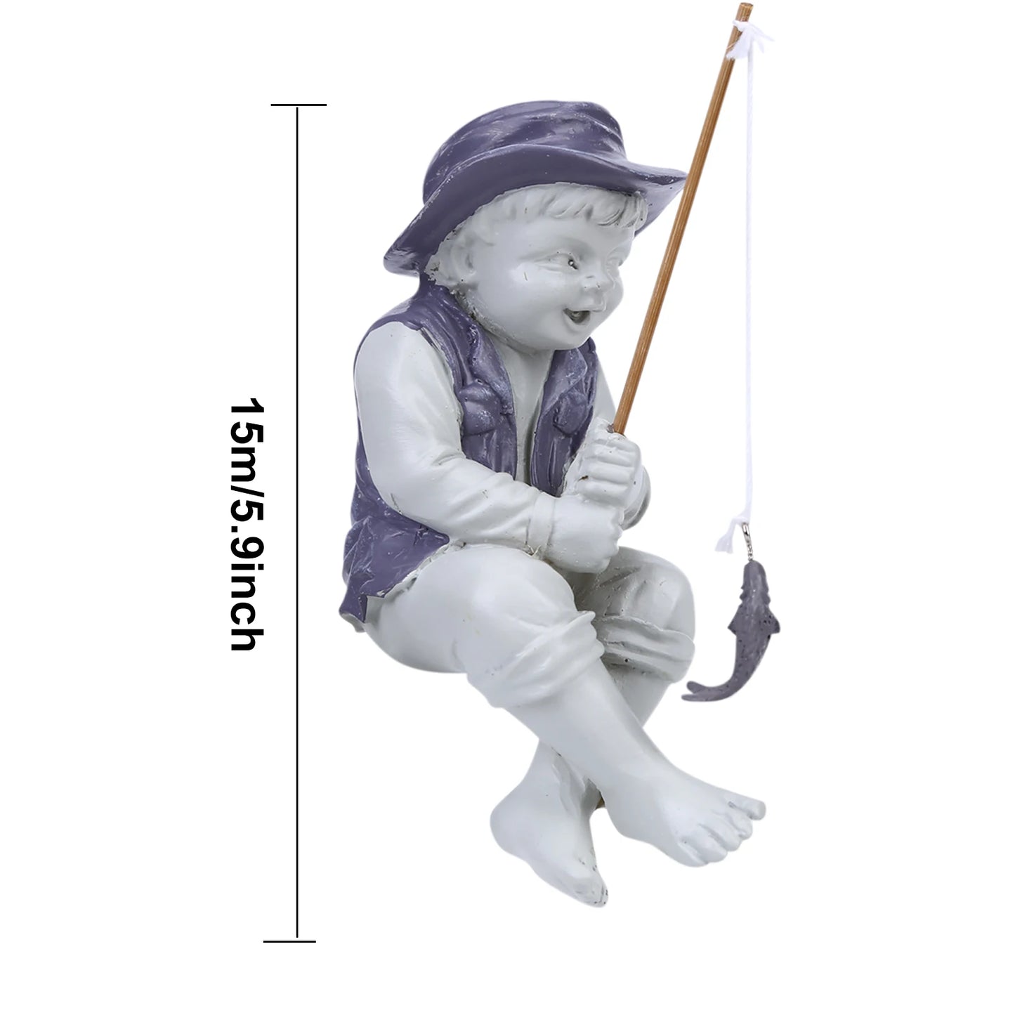 Statue de jardin pêcheur