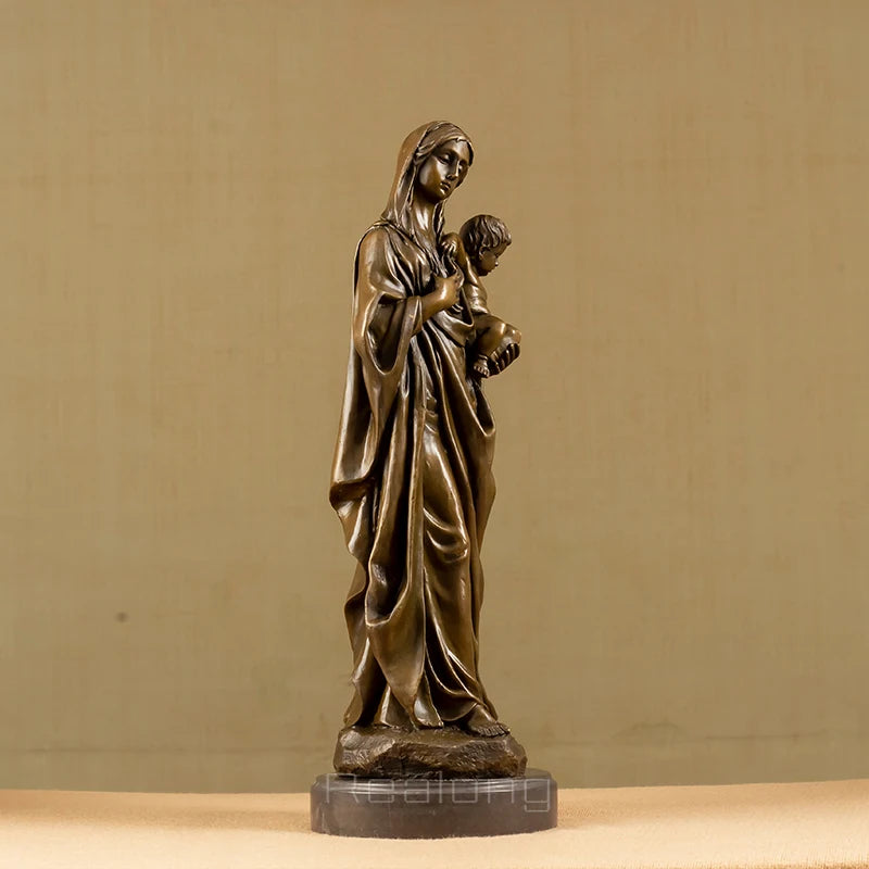 Statue Vierge Marie en bronze