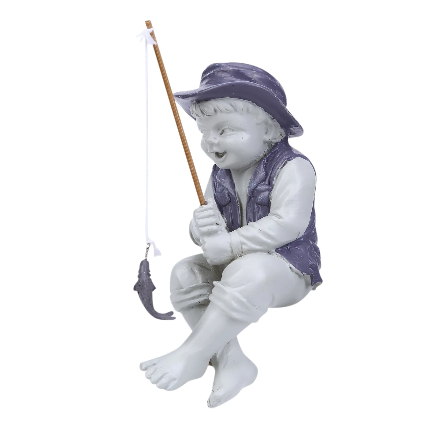Statue de jardin pêcheur