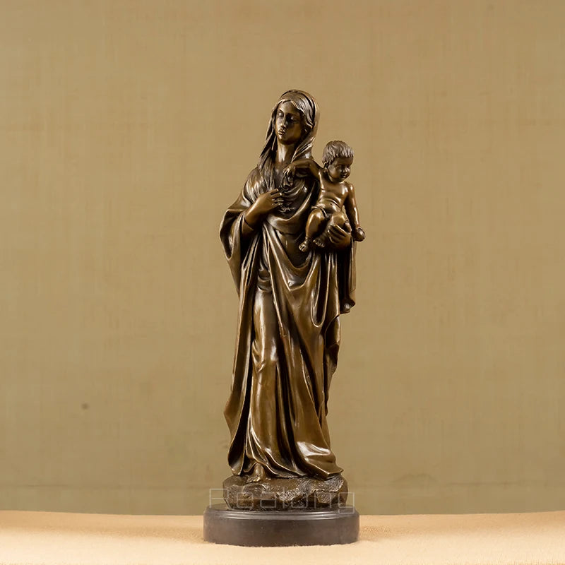 Statue Vierge Marie en bronze