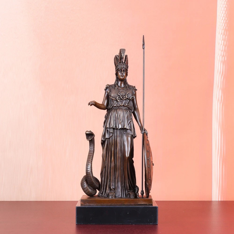 Statue Athéna bronze