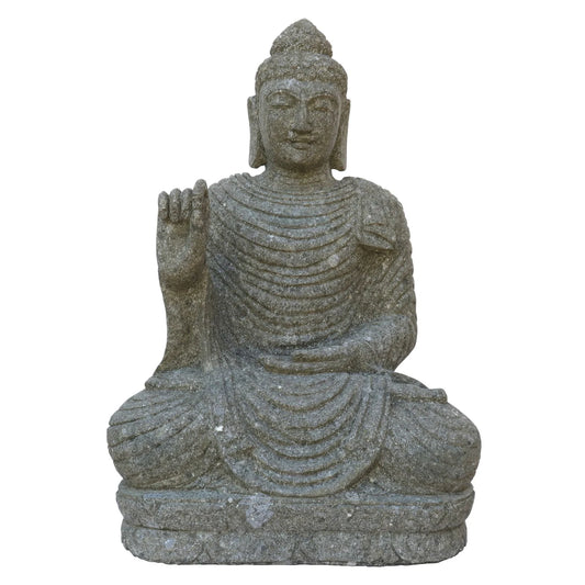 Statue Bouddha en Pierre de Lave
